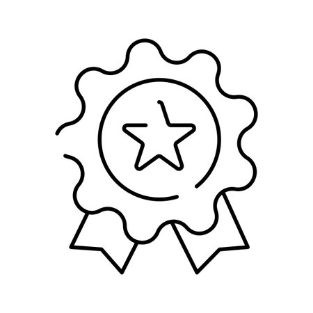 Award badge ribbon with star for quality prizeのイラスト素材