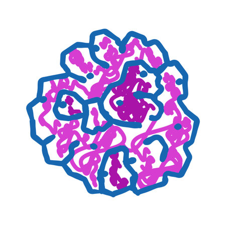 Abstract brain cell network doodle showing complex connectionsのイラスト素材