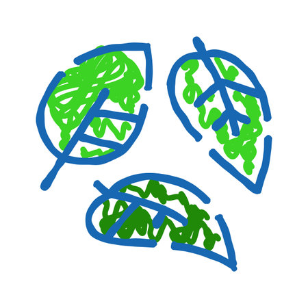 Green leaves forming a recycling cycle symbol
