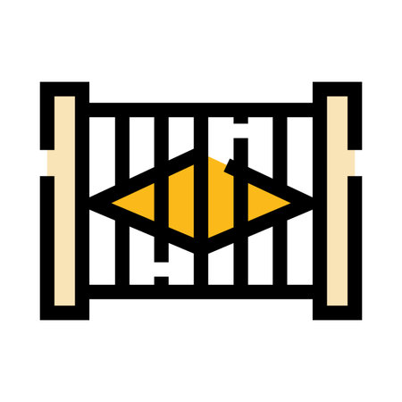 Decorative gate icon representing home security and property accessのイラスト素材