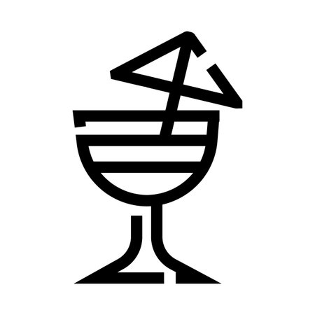 Cocktail drink icon with parasol designのイラスト素材