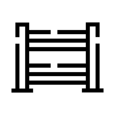 Fence barrier icon with line art styleのイラスト素材