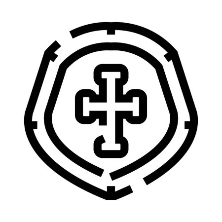 Ancient pirate doubloon coin icon representing treasureのイラスト素材