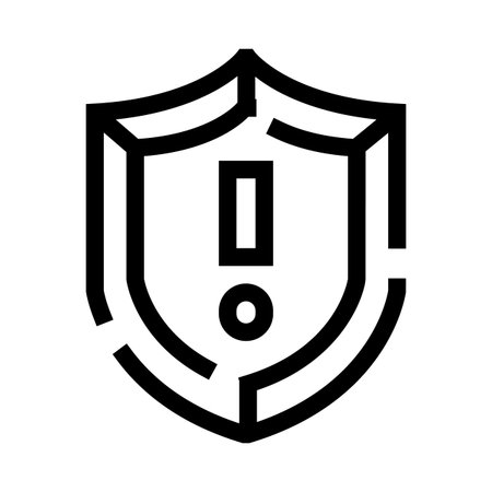 Shield icon showing security warning and alert signalのイラスト素材