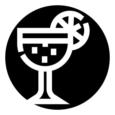 Margarita cocktail drink icon with lime sliceのイラスト素材