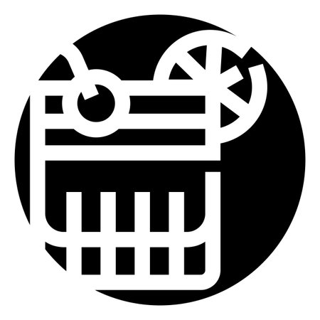 Refreshing cocktail drink icon with lime sliceのイラスト素材