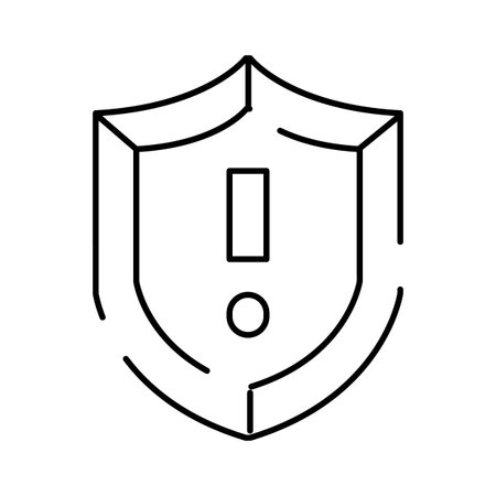 Shield icon warning about security risk alertのイラスト素材