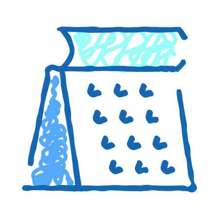 Blue cartoon grater kitchen utensil icon drawingのイラスト素材