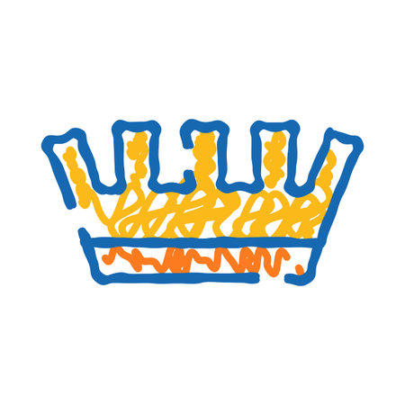 King crown drawing on white backgroundのイラスト素材