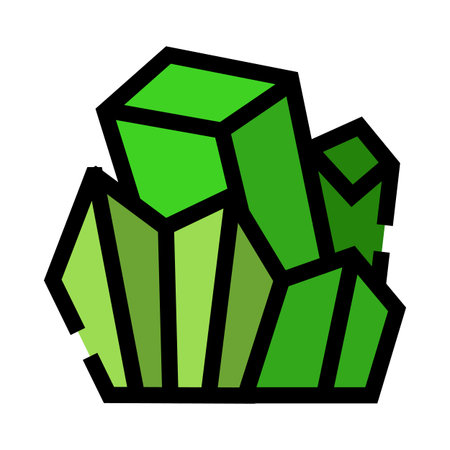 Green crystal mineral icon representing geology and treasureのイラスト素材