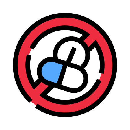 No drugs sign prohibiting medicine or addictionのイラスト素材