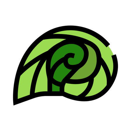 Green seashell drawing with spiral lines designのイラスト素材