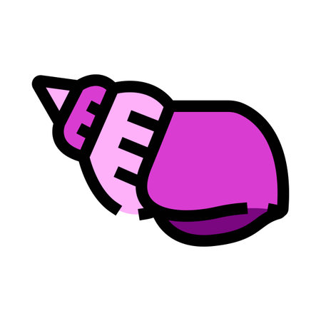Purple conch seashell icon representing marine life and ocean travelのイラスト素材