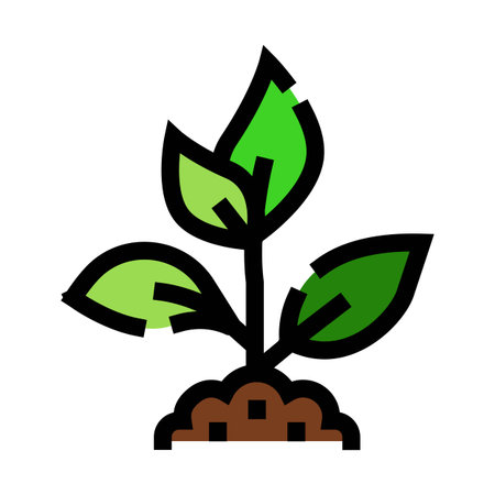 Green seedling growing from soil illustrating new lifeのイラスト素材