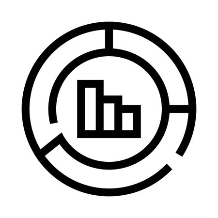 Circular chart icon showing declining bar graphのイラスト素材
