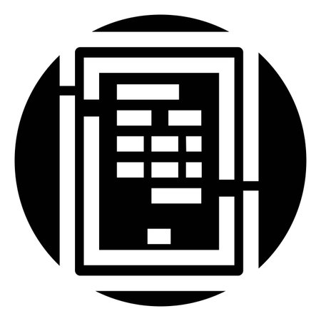 Building plan icon representing architectural design and constructionのイラスト素材
