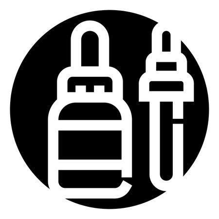 Cosmetic serum bottle and dropper icon drawingのイラスト素材