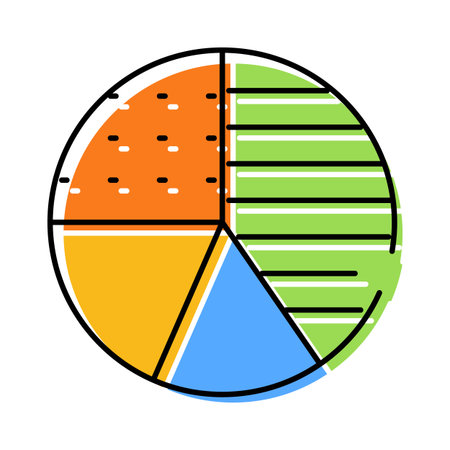 Pie chart visualizing data statistics analysis informationのイラスト素材