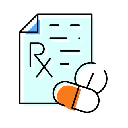 Doctor prescription for medication containing rx symbolのイラスト素材