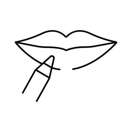 Lip liner drawing outline for beauty and cosmeticsのイラスト素材
