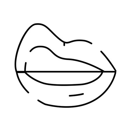 Female lips line icon showing beauty conceptのイラスト素材