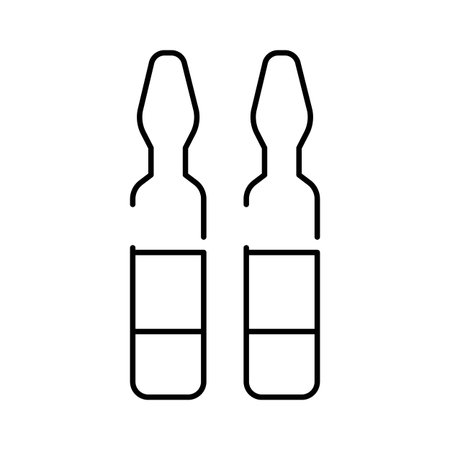 Ampoule vials containing medicine line art iconのイラスト素材