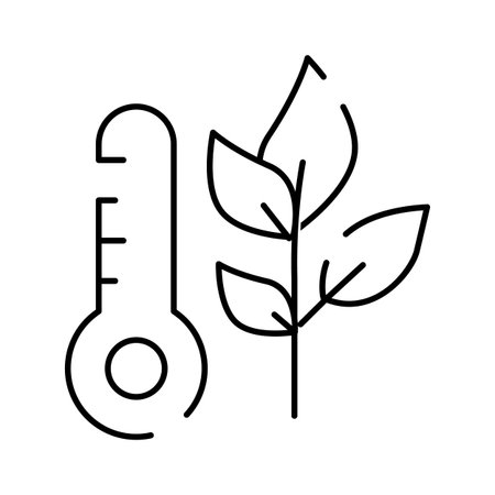 Plant growth temperature line icon illustrationのイラスト素材