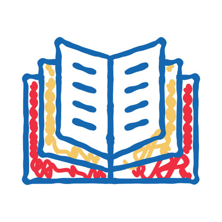 Open book learning icon symbolizing education and knowledgeのイラスト素材
