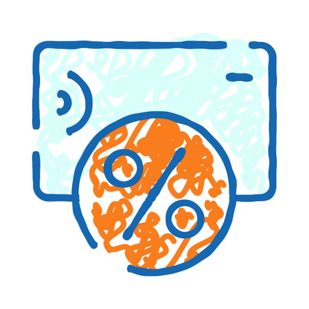 Credit card offering discount percentage cashback doodle sketchのイラスト素材