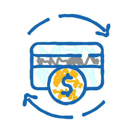 Credit card cashback refund process concept illustrationのイラスト素材