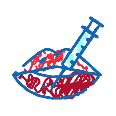 Lips receiving cosmetic injection for beauty treatmentのイラスト素材