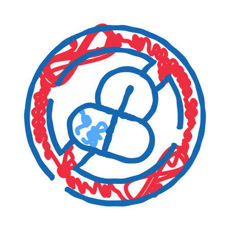 Abstract doodle art drawing creating a circular symbolのイラスト素材