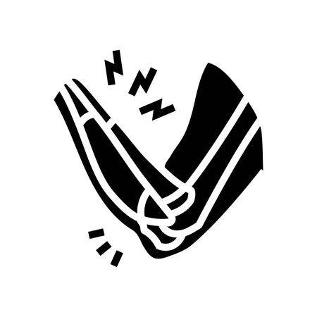 tendonitis in forearm glyph icon vector illustrationのイラスト素材