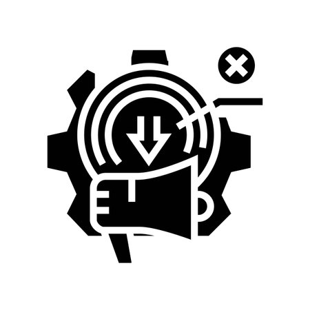 marketing ineffectiveness glyph icon vector illustrationのイラスト素材