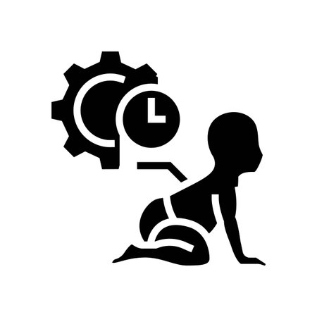 delayed motor development glyph icon vector illustrationのイラスト素材