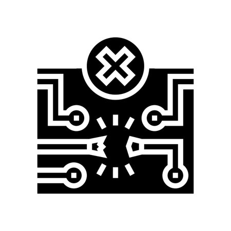 broken circuit path icon glyph icon vector illustrationのイラスト素材