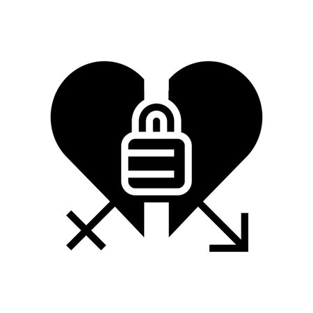 sexual compatibility issues glyph icon vector illustrationのイラスト素材