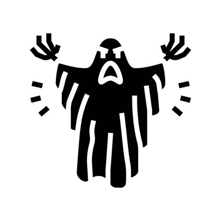 ghosts and supernatural phasmophobia fear glyph icon vector illustrationのイラスト素材