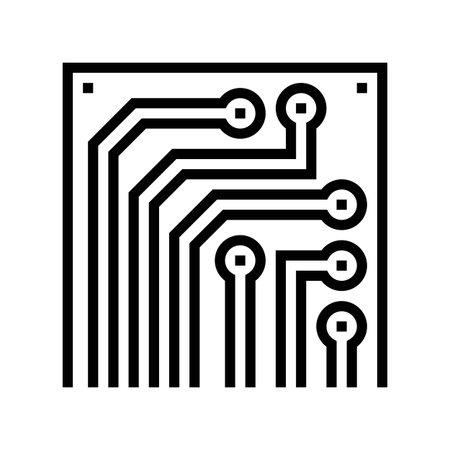 green pcb copper tracks line icon vector illustrationのイラスト素材