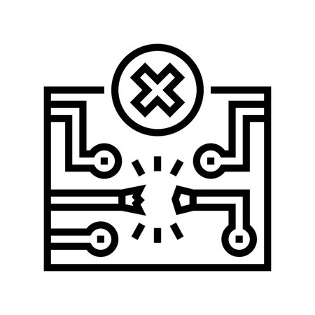 broken circuit path icon line icon vector illustrationのイラスト素材