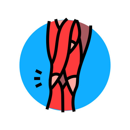 strained hamstring muscle color icon vector illustrationのイラスト素材