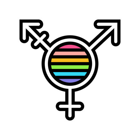 queer feminism color icon vector illustrationのイラスト素材
