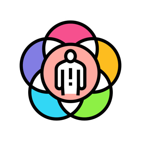 intersectional feminism color icon vector illustrationのイラスト素材