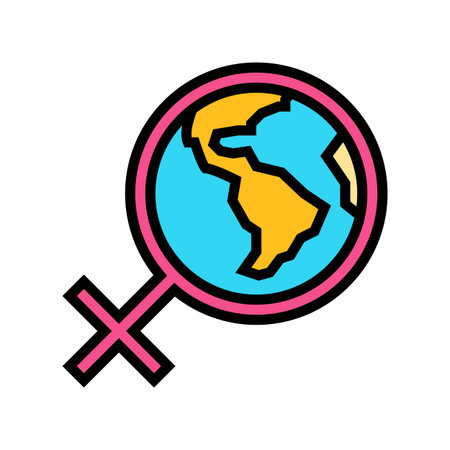 cultural feminism color icon vector illustrationのイラスト素材