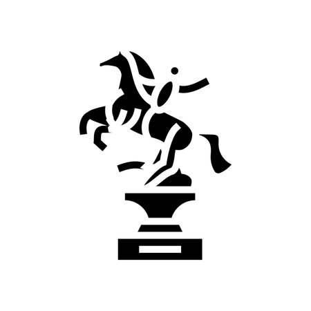 trophy rodeo emblem glyph icon vector illustrationのイラスト素材