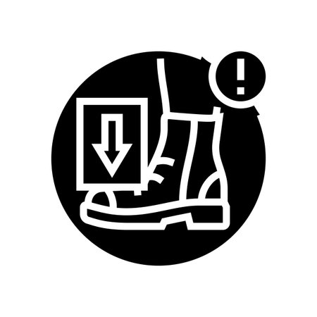 foot injury from dropped object glyph icon vector illustrationのイラスト素材