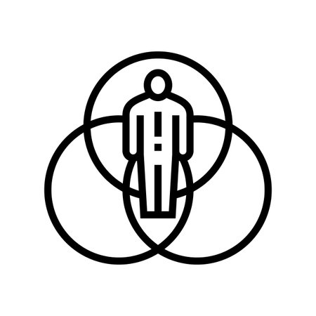 intersectionality line icon vector illustrationのイラスト素材