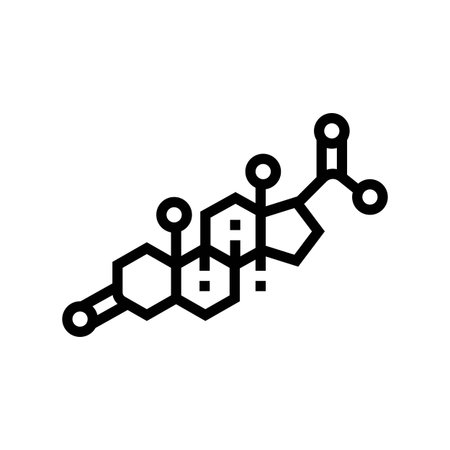 progesterone supplement icon line icon vector illustrationのイラスト素材