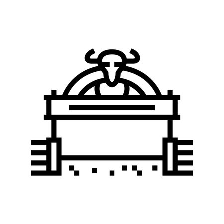 rodeo arena entrance line icon vector illustrationのイラスト素材