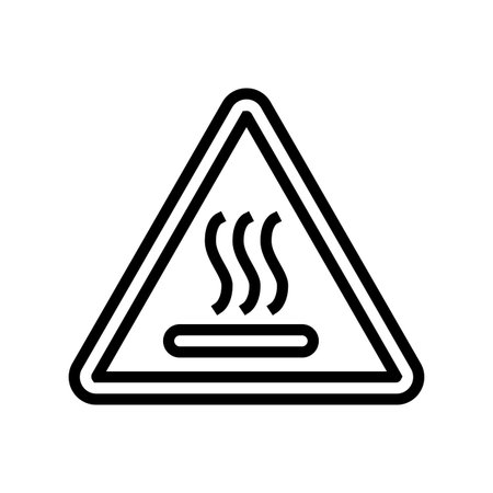 burn injury from hot surface line icon vector illustrationのイラスト素材